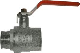 Ball Valve - Red Steel Long Handle - Male BSPP x Female BSPP